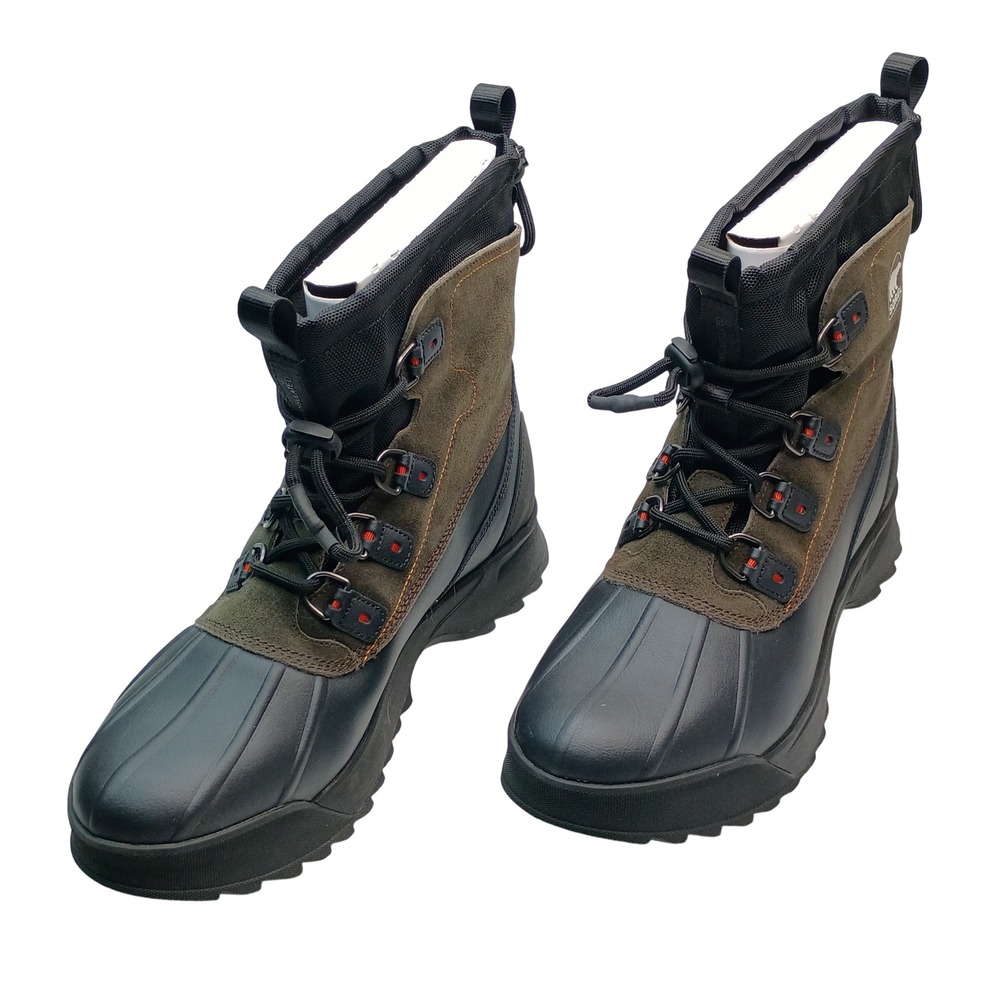Sorel Scout 87 Winter Boots Men Size 13 Black Green Waterproof NM5170-010